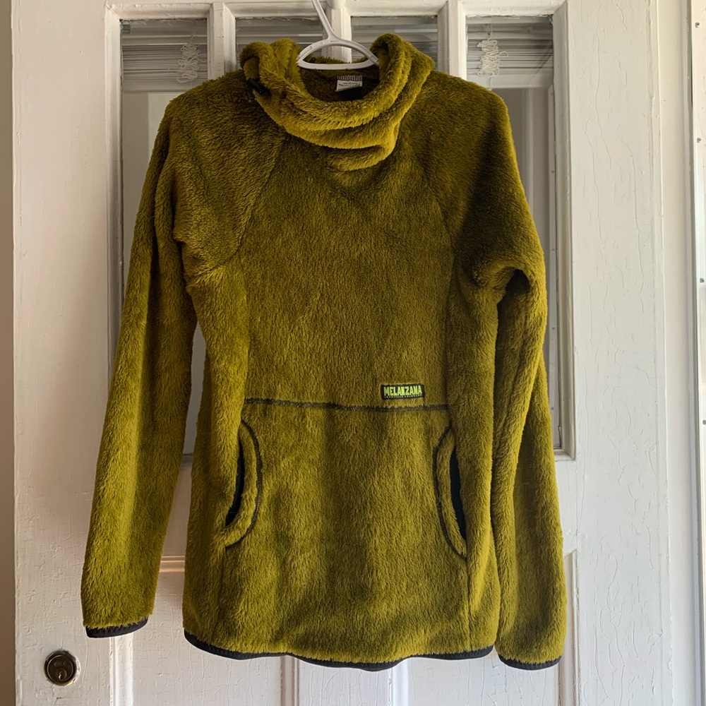 Melanzana High Loft Hoodie Like New Olive Green